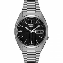 Seiko Men's 5 Automatic SNXF07K Silver Stainless-Steel Automatic ...