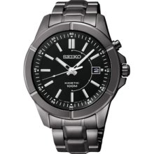 Seiko Men's Kinetic Black Ion Automatic