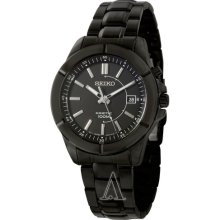 Seiko Men's Kinetic Black Ion Automatic Watch (Black)