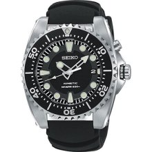 Seiko Men's Kinetic Dive Watch Black Dial Strap - USA model of SKA371P2 SKA413