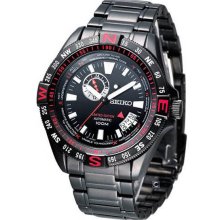 Seiko Men's LIMITED EDITION Automatic Stainless Steel Case and Bracelet Black Tone Dial Date Display SSA113