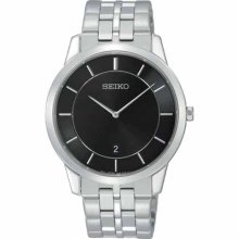 Seiko Men's Quartz Watch Black Dial SKP381P1 SKP381P SKP381