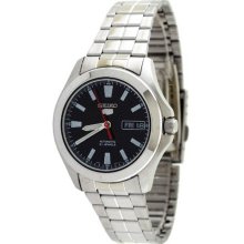 Seiko Men's Seiko 5 Automatic Link Bracelet Black Dial SNKL09