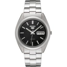 Seiko Men's Seiko 5 Automatic Black Dial Stainless Steel ...