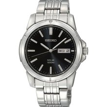 Seiko Men's Silvertone Solar Powered Watch