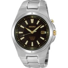 Seiko Men's Titanium Kinetic Black Dial SKA399