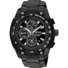 Seiko SNAD49 Men's Black IP Alarm Chronograh Watch ...