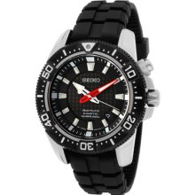 Seiko Watches Men's Sportura Black Dial Black Rubber Black Rubber Blac