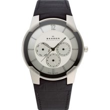 Silver Dial Leather, Men's Skagen