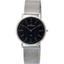 Skagen Men's O18lssb Quartz Stainless Steel Black Dial Watch