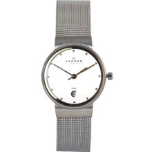 Skagen Women's Slimline Two-Tone/White Dial Watch - 355SGSC