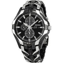 Solar Chronograph Stainless Steel Case And Bracelet Black Dial