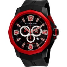 Stuhrling 300 Admiral Swiss Chronograph Rubber Strap Sports Mens Watch