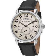 Stuhrling Original Men's Eternity Swiss Quartz Black Leather Strap