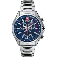 Swiss Military Hanowa Men's Racing 06-5171-04-003 Silver Stainless-Steel Quartz Watch with Blue Dial