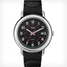 Timex Casual Slip-thru Straps in Black/Black Men's Watch T2N783AB