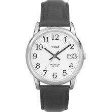 Timex Mens Calendar Date Watch w/Round ST Case, White Dial & Black