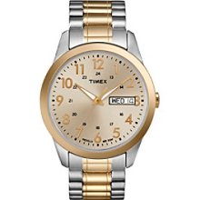 Timex Men's Champagne Dial with Day/Date, Two-Tone Expansion Band