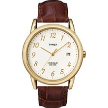 Timex Men's Easy-To-Read Dial with Brown Leather Strap Men's