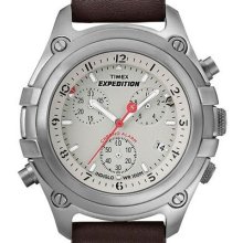 Timex Mens Expedition Trail Chronograph Alarm Indiglo Dial Brown Watch T49747