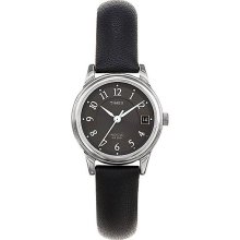 Timex Women's Black Leather Strap Watch