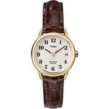 Timex Women's Easy-To-Read Dial with Brown Leather Strap Women's