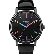 Timex Women's Originals with Black IP Case, Rainbow Markers and Black