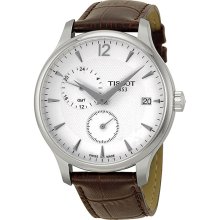 Tissot Tradition GMT White Dial Stainless Steel Brown Leather Mens Watch T0636391603700