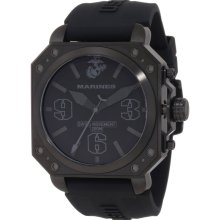 U.S. Marine Corps WA143 Men's Armor Aircraft Black Dial Black IP Steel