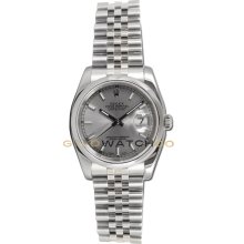 Used Datejust 116200 Steel Jubilee Band Smooth Bezel Silver Dial