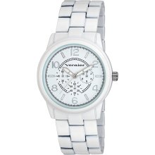 Vernier Women's V203 Round White Crono Look Bracelet Watch