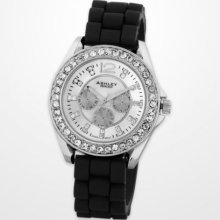 Women's Ashley Princess Black And Silver Wristwatch