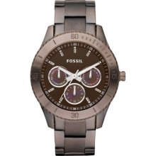 Women's brown fossil stella multifunction watch es3021