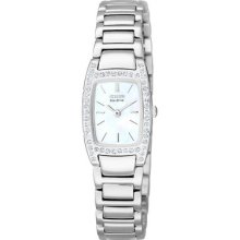 Womens Citizen Eco Drive Silhouette Crystal Watch with Swarovski Crystals in Stainless Steel (EW9620-53D)