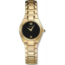 Women's Gold Tone Stainless Steel Dress Black