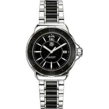 Women's Stainless Steel Black Ceramic Formula 1