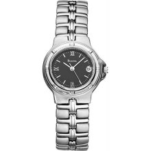 Women's Stainless Steel Dress Black Dial Roman