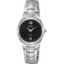 Women's Stainless Steel Solar Quartz Black