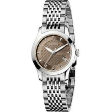 Women's Stainless Steel Timeless Patterned Brown Dial