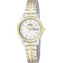 Women's Two Tone Stainless Steel Expansion Band White