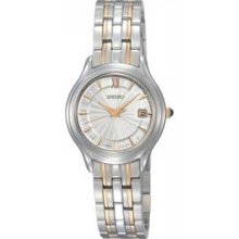 Women's Two Tone Stainless Steel Quartz Silver