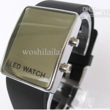 100pc Rectangular Led Watches Quartz Watch 2012 Silicone Man And Wom