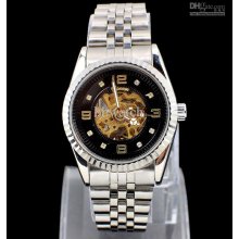 10pcs Analog Automatic Mechanical Watch Luxury Mens Wrist Watch Silv