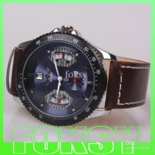 10pcs/lot Winner Calibre 17rs Blue Leather Bands Automatic Mens Watc