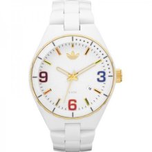 $115 Adidas By Fossil White Cambridge Rainbow Gold-tone Watch Adh2693