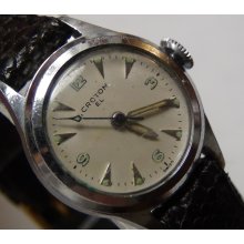 1930' Croton Silver Swiss Made Watch w/ Lizard Strap