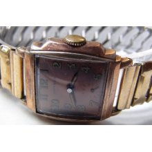 1940' Jackson Men's Rose Gold 17Jwl Swiss Made Watch w/ Gold Bracelet