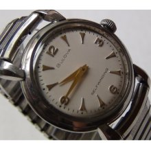 1960' Bulova Men's Automatic Silver Clean Dial Watch w/ Bracelet