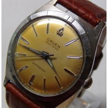 1960' Gruen Swiss Men's Automatic Silver Watch w/ Strap