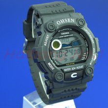 2011 Date Ohsen Digital El Back Light Mens Quartz Alarm Sport Wrist Watches